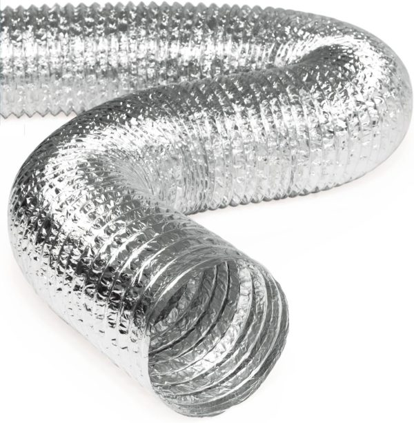 Aluminum foil duct with spiral wire support